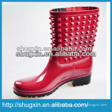 2014 Hot Sale Rivet PVC boots nude women